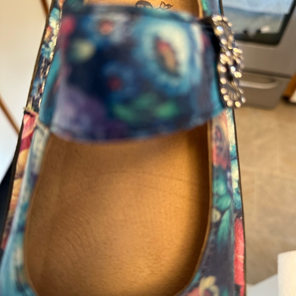 Alegria Floral Mary Jane Shoes - Blue and Pink - Picture 3 of 5